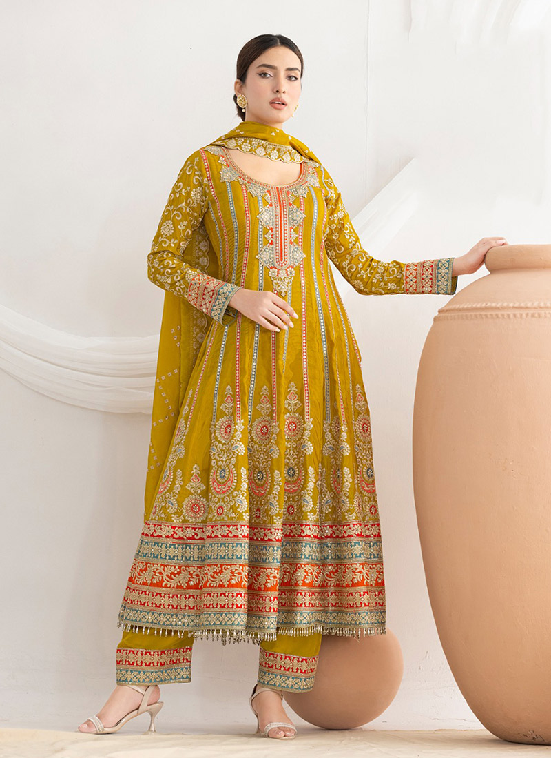 Purple georgette lehriya printed anarkali